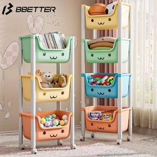 Macaron Toy Storage Trolley Bookshelf Snack Rack Organizer for Kids Children Bathroom Kitchen