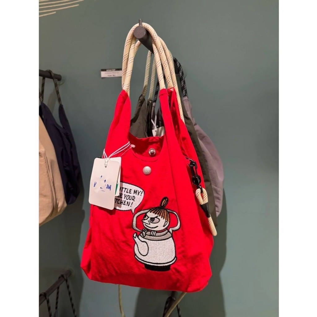 ญี่ปุ่น Moomin Family กระเป๋าถือปักลายความจุใหญ่ สำหรับกล่องบิณโตะ สไตล์แคชวล tote bag