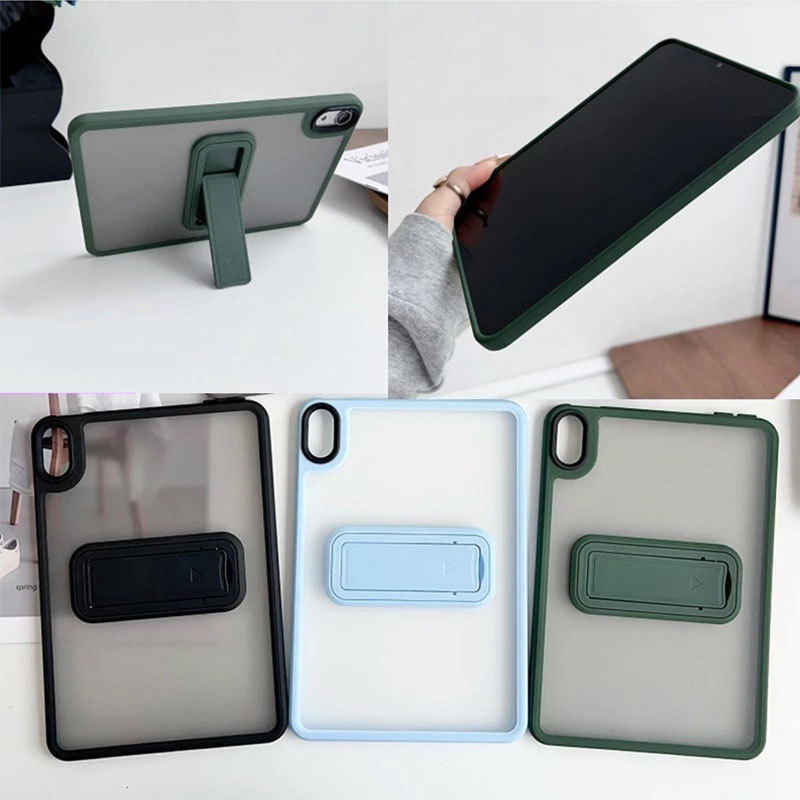 Stand Funda Cover Matte Case สําหรับ ไอแพด Air4 5 6 7 Gen5 6 7 8 9 10 11 Pro11 Mini5 4 แฟชั่นกรอบสีกันกระแทกป้องกันกรณี