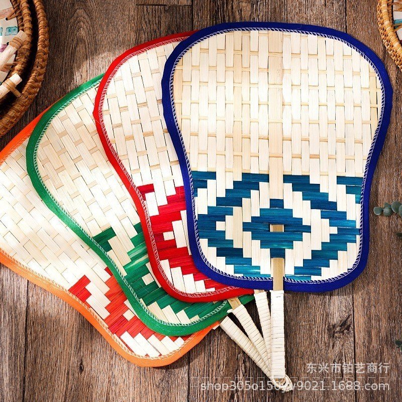 Pu Fan Handmade Straw Hand-Cranked Fan Baby Cooling พัดลมไล่ยุงใบปาล์ม Big Pu Fan