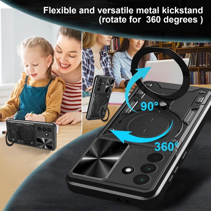 SAMSUNG สไลด์ป้องกันกล้องสําหรับSamsung Galaxy A57 A37 A17 A07 5G 4G LTEเคสโทรศัพท์เกราะแหวนยึดขาตั้งกันกระแทกปกแข็งA56 A55 A54 A36 A35 A34 A26 A25 A24 A16 A15 A14 ราคา ถูกที่สุด ดีลบีเคเค แกลเลอรีภาพที่ 5