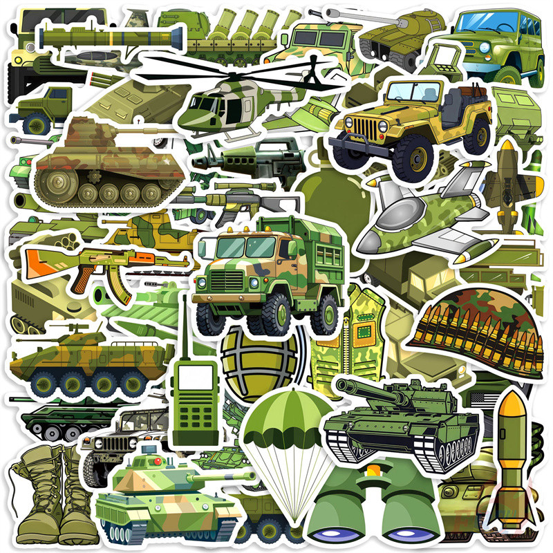 ❉ แฟนทหาร ชุด 04 สติ๊กเกอร์ ❉ 50 ชิ้น/เซ็ตกันน้ํา DIY Fashion Decals สติ๊กเกอร์ Doodle