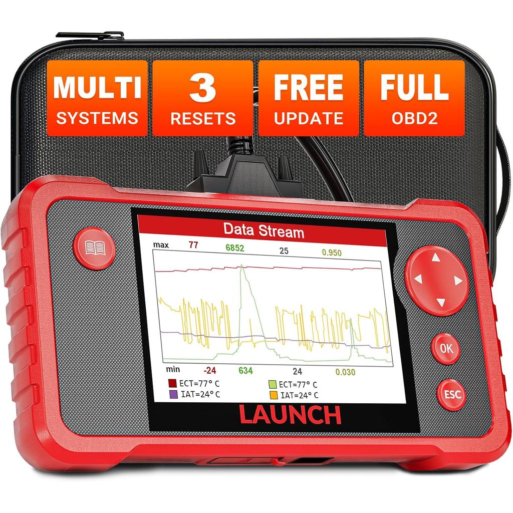 LAUNCH CRP123 V2.0 Elite OBD2 เครื่องสแกนเนอร์, 2025 เครื่องยนต์ใหม่/ABS/SRS/Transmission เครื่องมือ