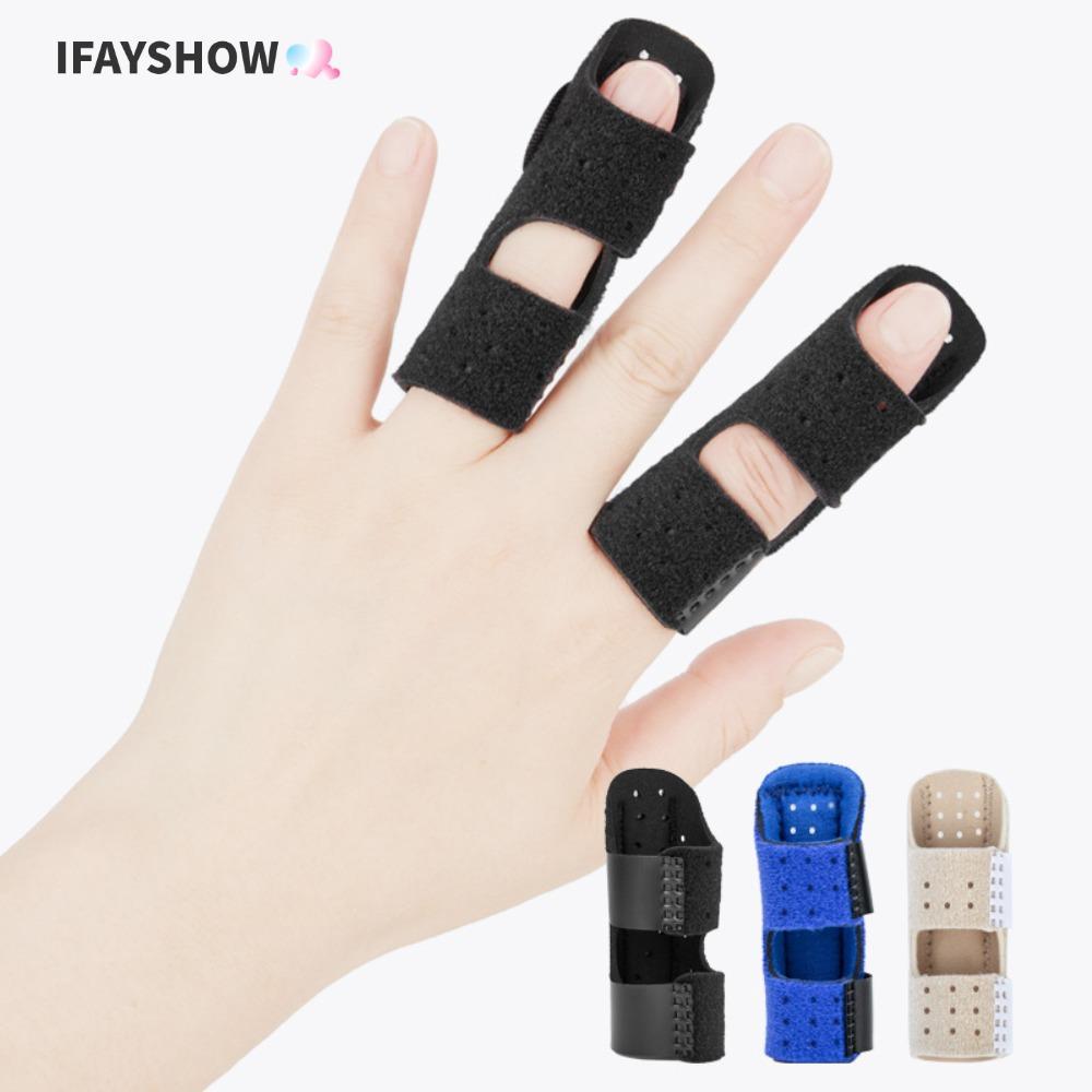 IFAYSHOW Index Finger Support, SBR OK ผ้าอลูมิเนียม Strip สีดําสีฟ้า Nude Grey Finger Splint, คุณภาพสูงปรับ Tie Strap Bandage กีฬาความปลอดภัย
