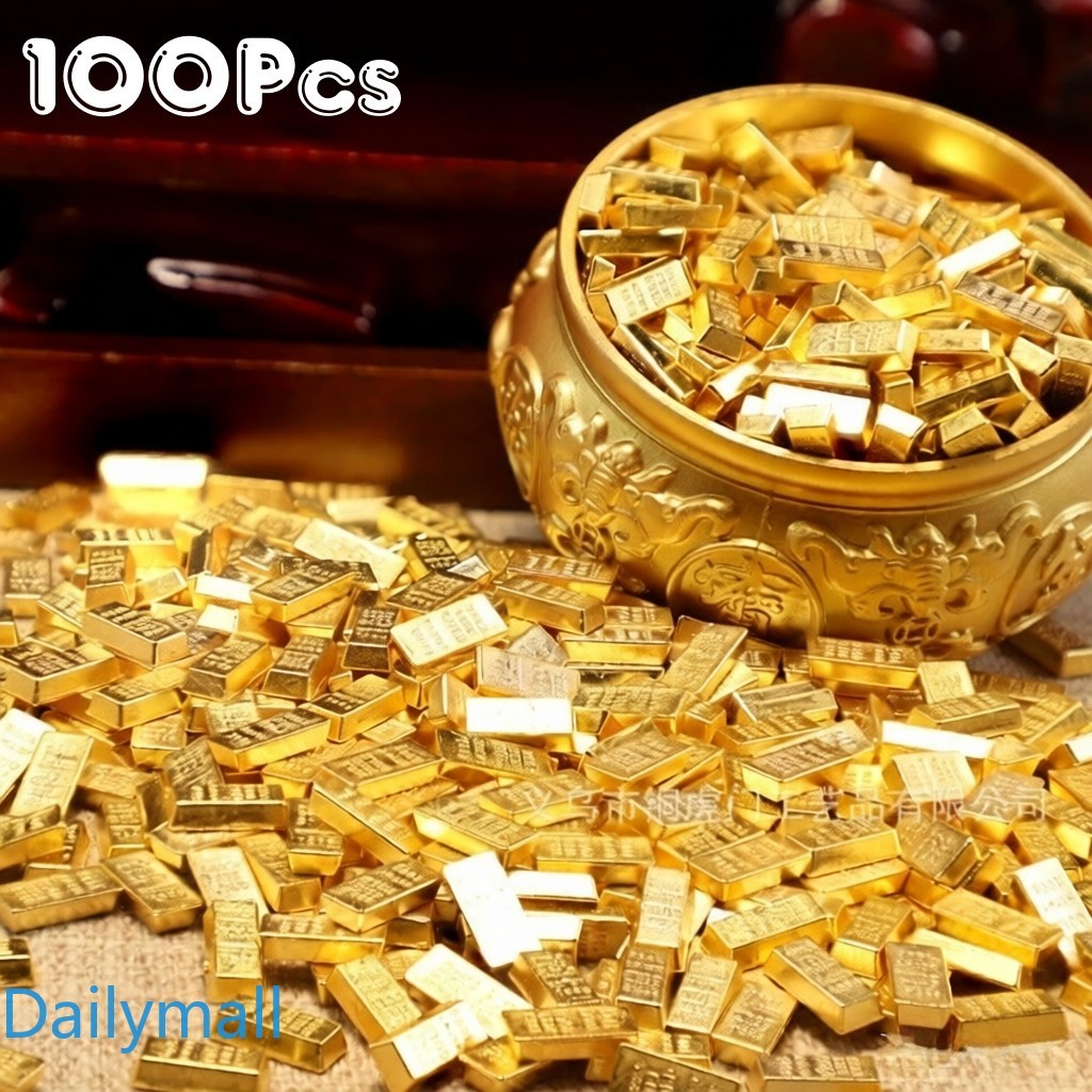 ใหม่100ชิ้นมินิจําลองเงาทองบาร์พลาสติกฟอร์จูนเครื่องประดับคลาสสิกของขวัญจีนสําหรับเทศกาลบ้าน