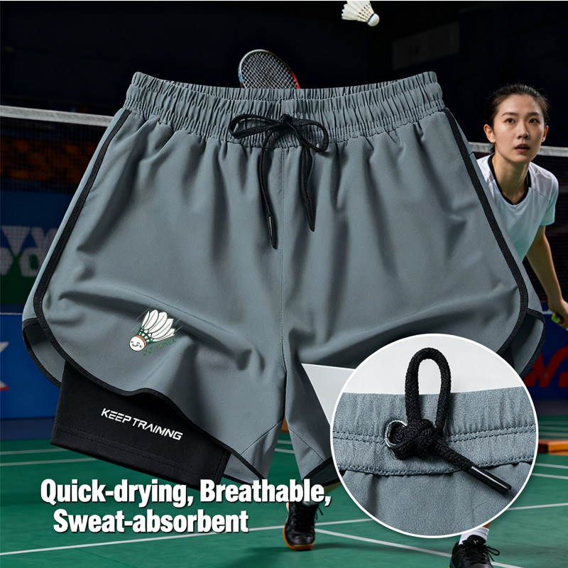 กางเกงขาสั้นวิ่ง YONEX ใหม่ สองชั้น สำหรับผู้เล่นชายและหญิง แห้งไว เหมาะสำหรับการวิ่ง marathon และบน