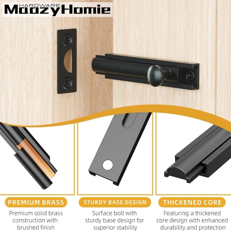 Cc โลหะปกปิดประตูล็อค Barn สไลด์สลักประตูล็อคห้องน้ํา Home Security Latches Home Security ฮาร์ดแวร์ 