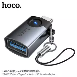 Hoco UA46 ตัวแปลง Adapter OTG มีไฟ LED สำหรับชาร์จ ถ่ายโอนข้อมูลผ่านแฟลชไดร์ฟ USB / TYPE-C ไม่มีรองรับหูฟัง TYPE-C