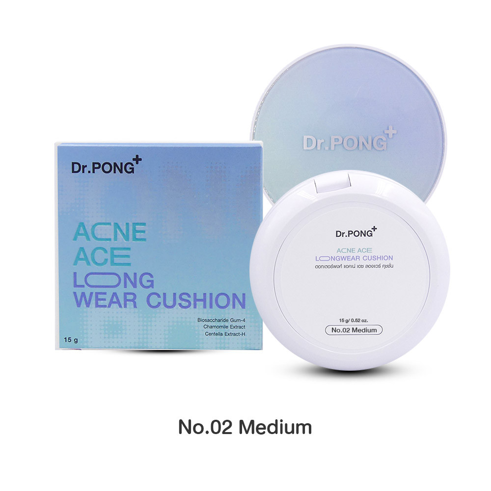 Dr.Pong Acne Ace Longwear Cushion No.02 Medium ตลับ 15 g