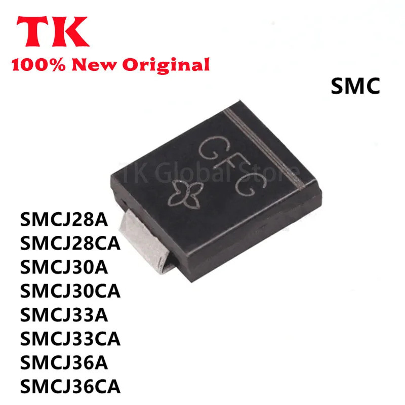 5 ชิ้น SMCJ28A SMCJ28CA SMCJ30A SMCJ30CA SMCJ33A SMCJ33CA SMCJ36A SMCJ36CA แบบสองทิศทางทีวีS ไดโอด