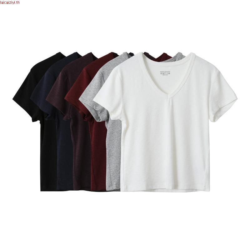 "SENDAI" เสื้อยืดผู้หญิงคอวี สีดำ