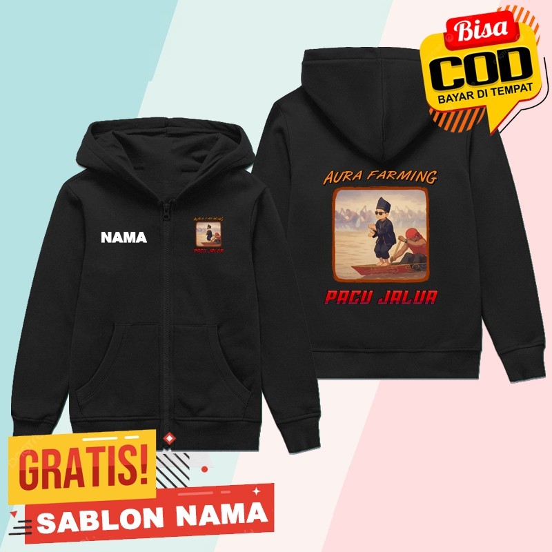 เสื้อฮู้ดเด็ก Aura Farming Pacu Line Kids Zipper / Aura Farming Pacu Line Boys & Girls - การพิมพ์ชื่