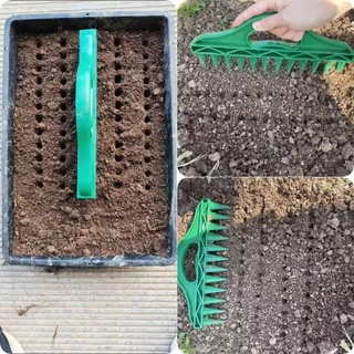 การหว่านเมล็ด Dibbler Spacing เครื่องมือ Garden Hole Punch ดิน Loosening Seeder