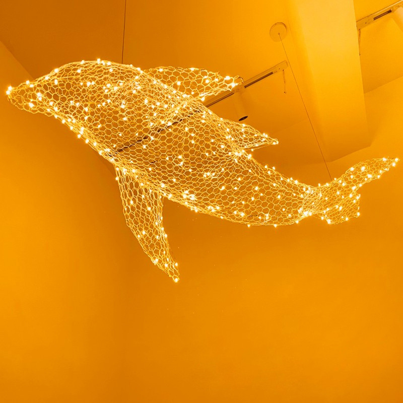 Shark Whale Decorative Cloud Lamp Fish-Shaped Starry Sky Creative Animal Shape Wire Engineering Cust