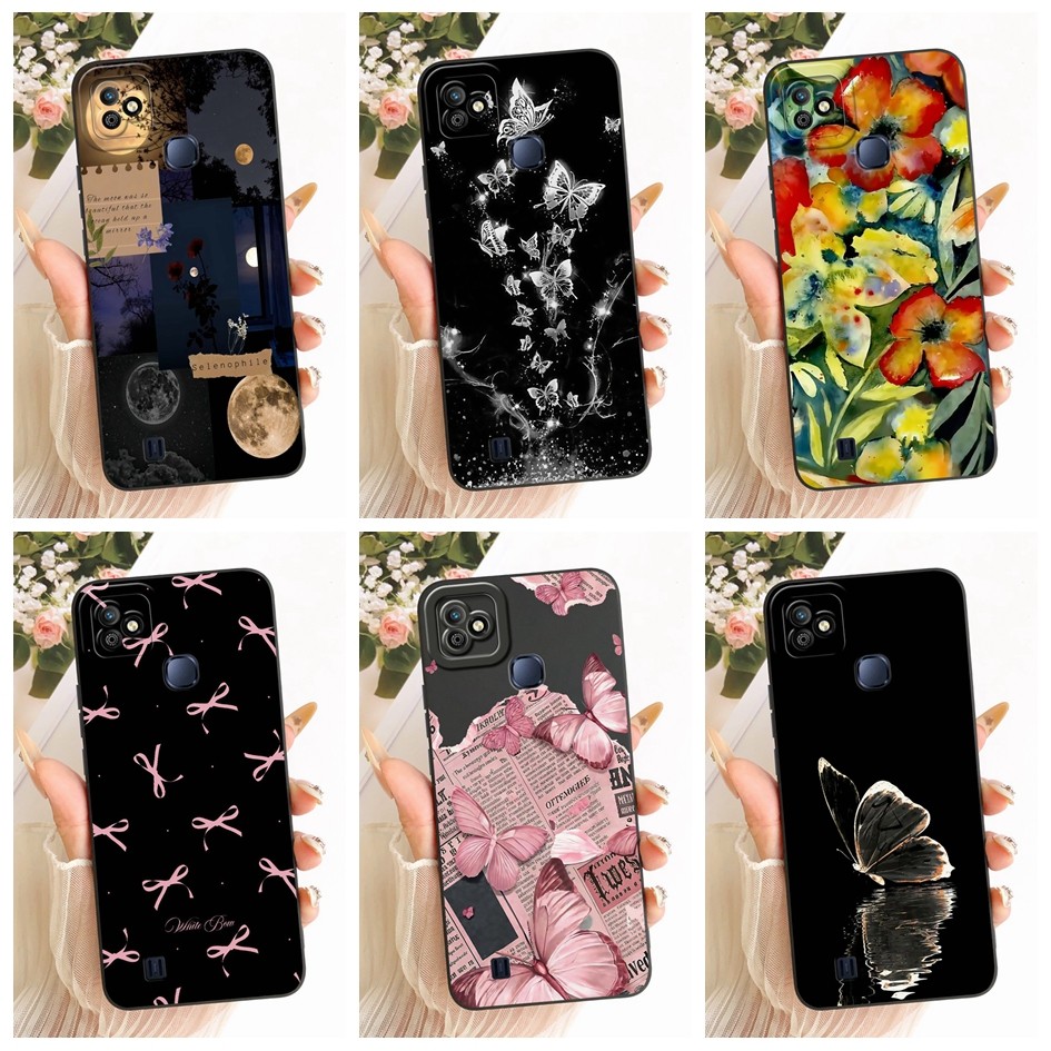 สําหรับ Infinix Smart HD 2021 กรณี X612B X612 กันกระแทกแฟชั่นผีเสื้อซิลิโคนนุ่ม Matte สําหรับ Infini