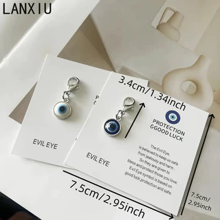 LANXIU Lucky Blue Evil Eye พวงกุญแจ Charm Fortune การ์ดจี้ Stylish แขวนอุปกรณ์เสริมประณีตของขวัญวันหยุด