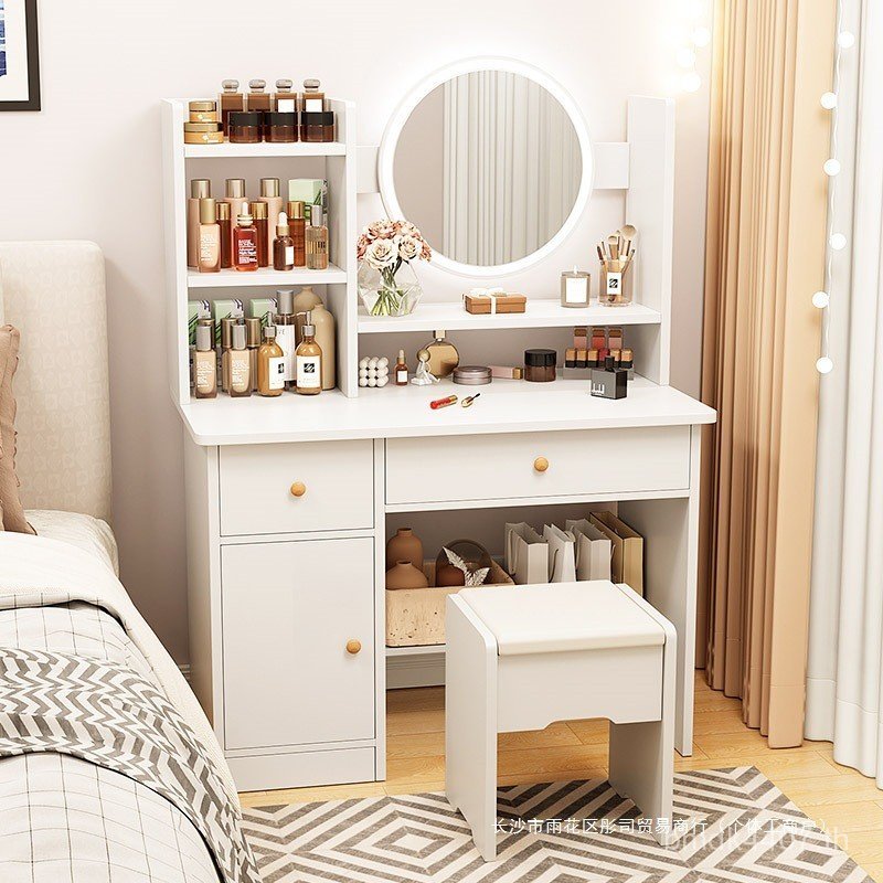 โต๊ะเครื่องแป้งแต่งหน้า Typhoon ins ขายร้อน 2023 โต๊ะข้างเตียงโมเดิร์นขนาดเล็กสไตล์ใหม่โต๊ะห้องนอนโต