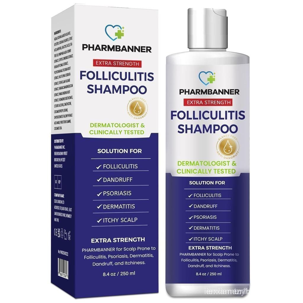 Anti-Fungal Shampoo for Folliculitis, Seborrheic Dermatitis, Scalp Psoriasis - Relieves Itchy & Dry 