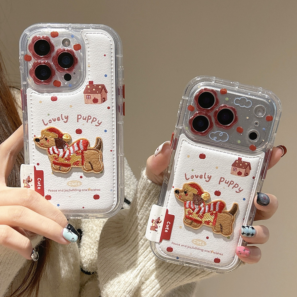 สุนัขน่ารักหนังเคสโทรศัพท์สําหรับiPhone 17 Pro Max 16 15 14 13 Pro Max 13 Huawei Mate60 Pro 70Pro P7