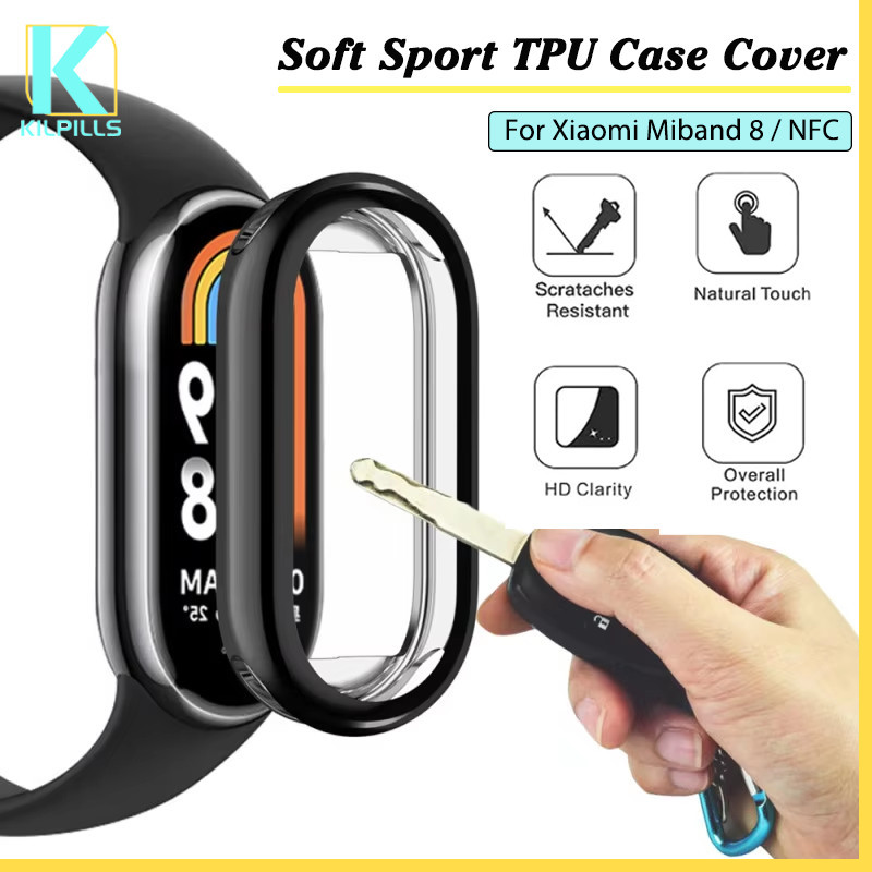 กรณี TPU อ่อน for Xiaomi Mi Band 8 อุปกรณ์ปกป้องกันกระแทกหน้าจอ for Smartwatch Mi Band 8
