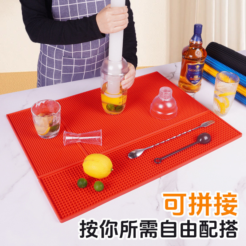Bevis Bar Drain Mat PVC หนาเดสก์ท็อปฉนวนกันความร้อนสี่เหลี่ยม Cafe Bar Bar Bar MAT 1.4 W2