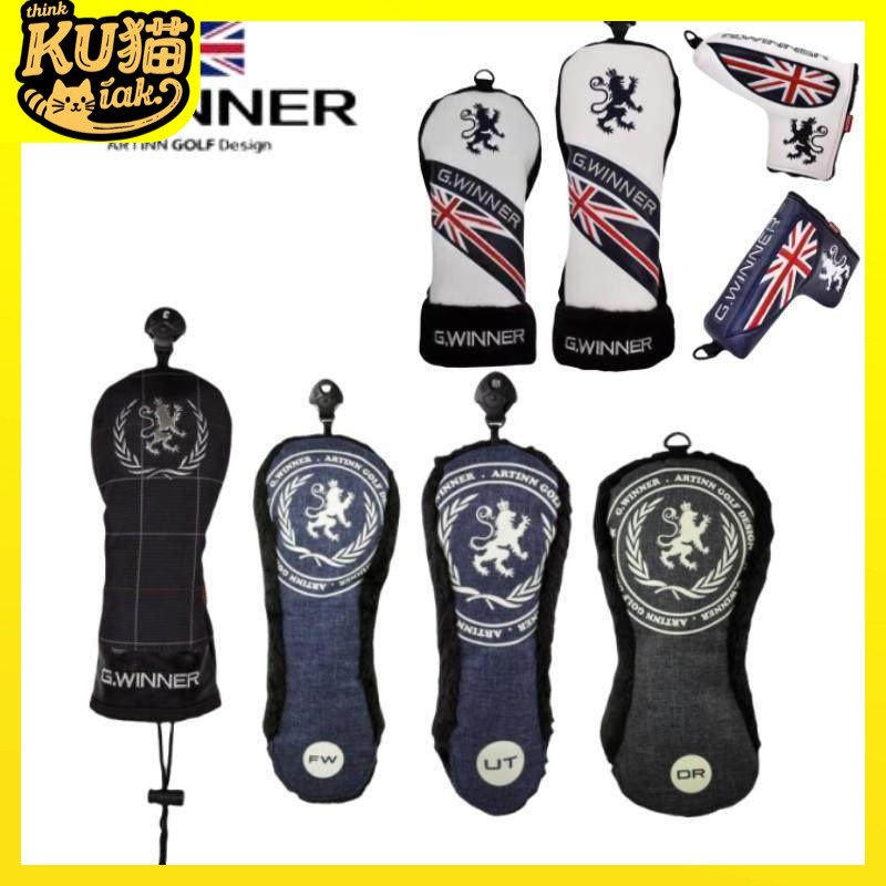 Winner Golf Club ปกป้องหัวไม้กอล์ฟแบบครึ่งหน่วย ลายลิونคิง เดนิมเนื้อนุ่ม