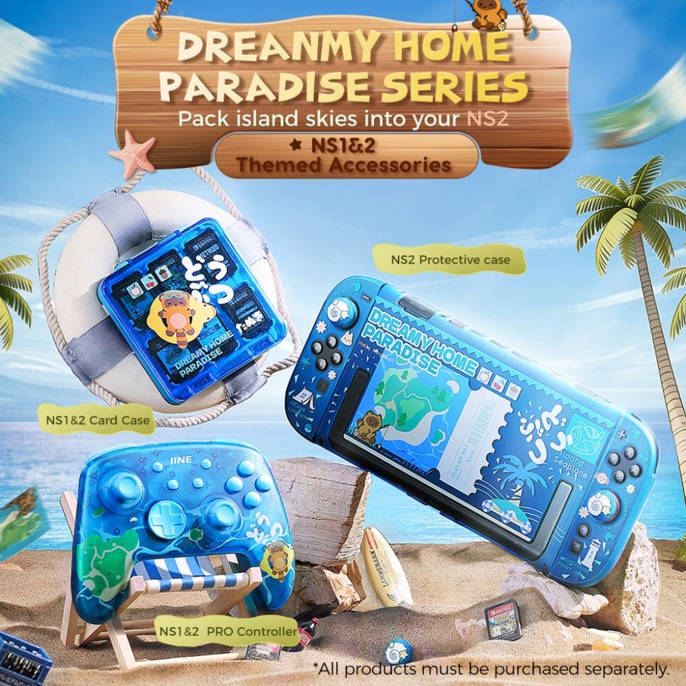 IINE Dreamy Home Paradise Series: สําหรับ Nintendo Switch 2 เคสป้องกัน, คอนโทรลเลอร์ไร้สาย Bluetooth Pro และเคสการ์ดเกมสําหรับ Switch & Switch 2/OLED/Lite