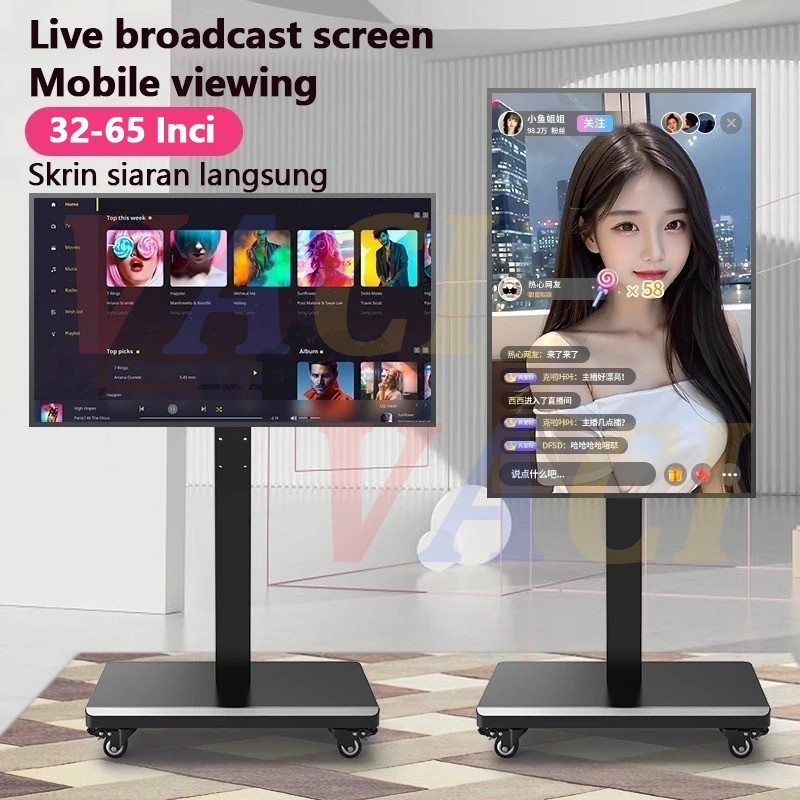 ขาตั้งทีวีเคลื่อนที่ได้ ปรับระดับได้ ขาตั้งทีวี 90° การหมุน หมุนได้ มีล้อ สำหรับทีวีขนาด 32-65 นิ้ว - รูปที่ 5