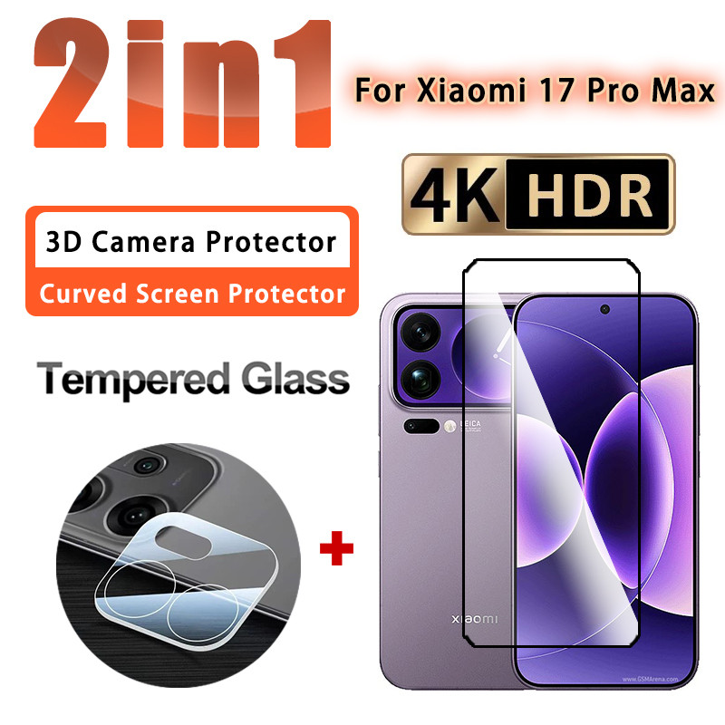 2 IN 1 Full Coverageฟิล์มสําหรับXiaomi 17 Pro MaxกระจกนิรภัยสําหรับXiaomi 17 Pro Max 15T Pro 14T 13T