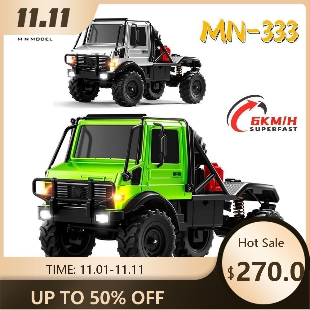 MN รุ่น MN333 RC รถ 1/18 RC Rock Crawler รถขับเคลื่อนสี่ล้อพร้อมยางอะไหล่ All Terrain Off-Road รถบรร