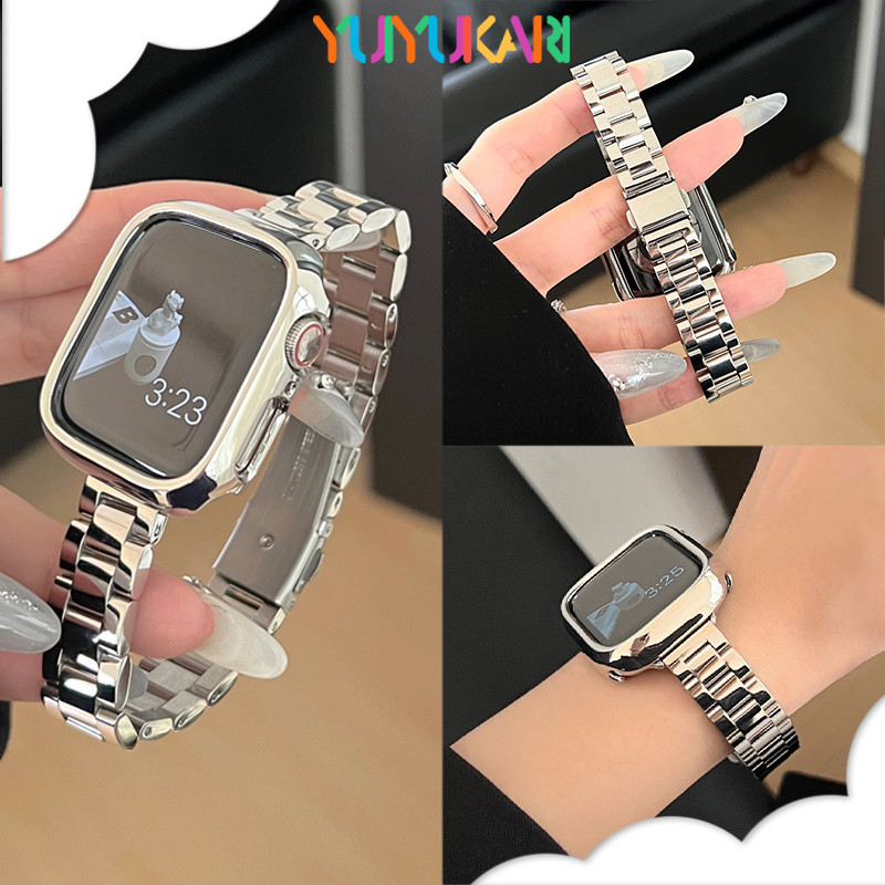 สายนาฬิกาสแตนเลส สายโลหะ for Smartwatch Iwatch Apple Watch Ultra 4 SE 3 2 Series 12 11 10 9 8 7 6 49 46 45 44 42 40 38mm