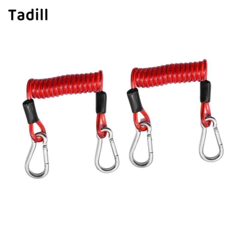 Tadill Kayak Paddle Leash เชือกยืดหยุ่นพร้อมเข็มกลัดโลหะแบบ Quick Release ทำจากสแตนเลสและ TPU เพื่อความปลอดภัยในการใช้งาน