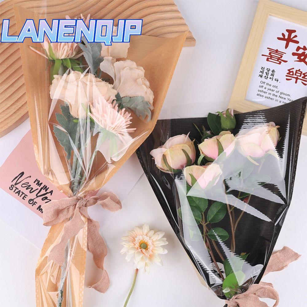 LANENQJP 20/30PCS Rose Packing Sleeve Bag, Single Rose Plastic Bouquet Packing Bag, Big Capacity Pac