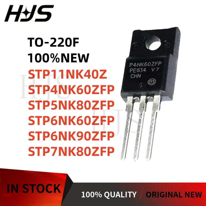 5PCS STP11NK40Z STP4NK60ZFP STP5NK80ZFP STP6NK60ZFP STP6NK90ZFP STP7NK80ZFP TO-220F Field Effect ทรา