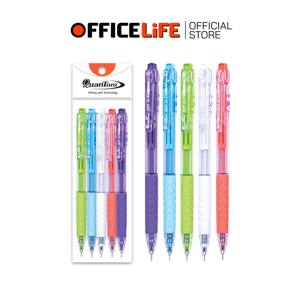 Quantum (ควอนตัม) ปากกา ปากกาลูกลื่น ปากกา รุ่น 007 Xtreme ขนาด 0.5 มม. ( 5 แท่ง / แพ็ค )