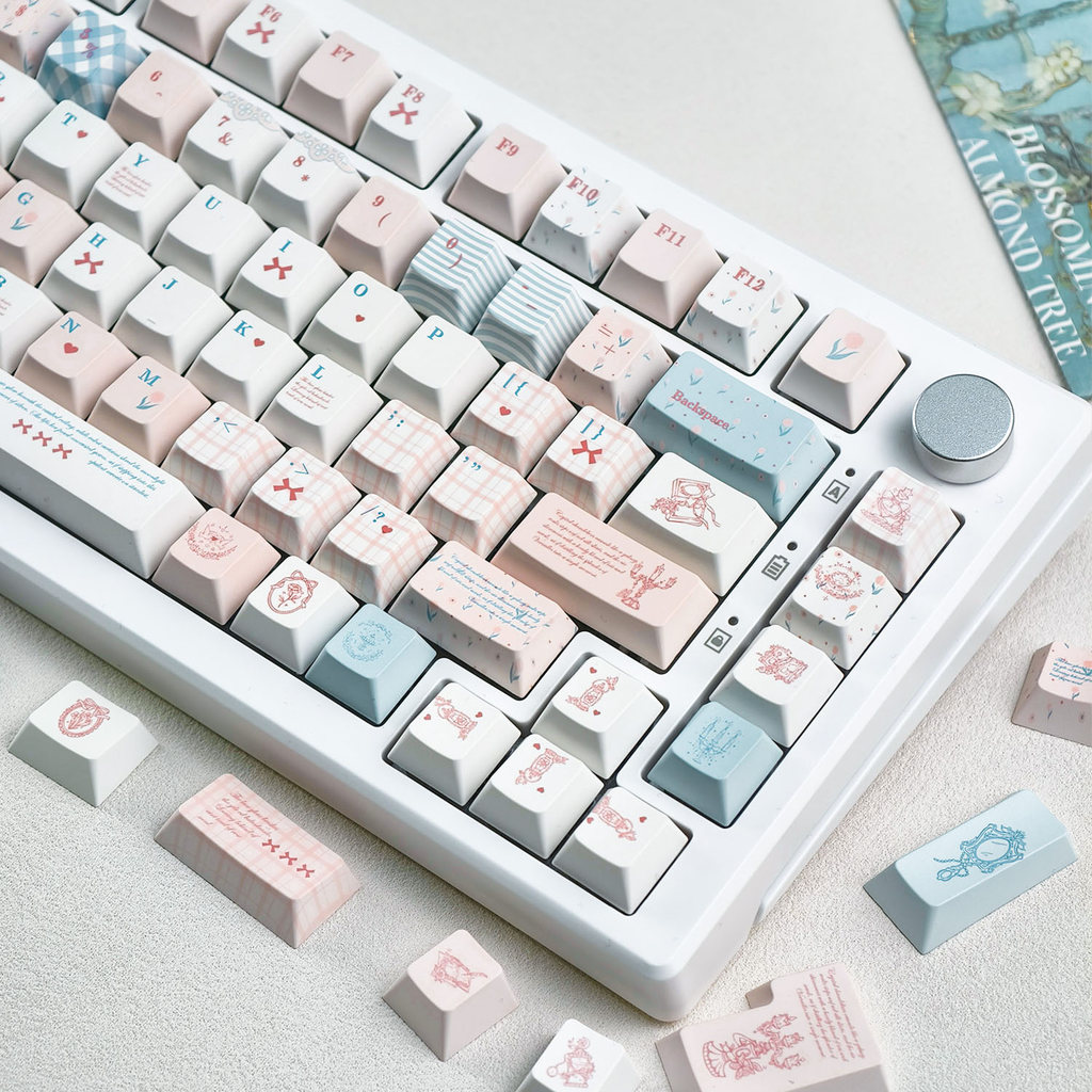MAIMOOO Rococo Keycap Cherry/MOA Profile 120 คีย์ PBT Retro Aula F75 F99 RK100 Dye Sublimation Keyca