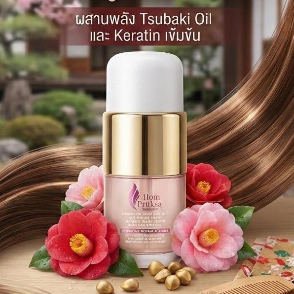 หอมพฤกษา ซิลกี้บำรุงผม Tsubaki Silky Shine Hair Keratin Oil ออยล์ใส่ผมผสมเคราติน ผมเงางาม ไม่ชี้ฟู