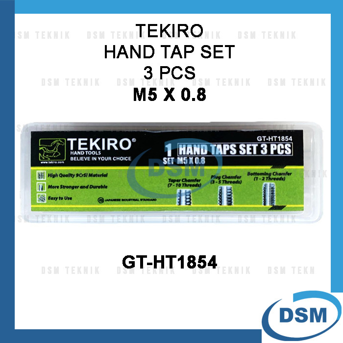 MATA TEKIRO HAND TAP BIT SET M5X0.8 M 5 X 0.8 เบรกนิ่ง 3 ชิ้น