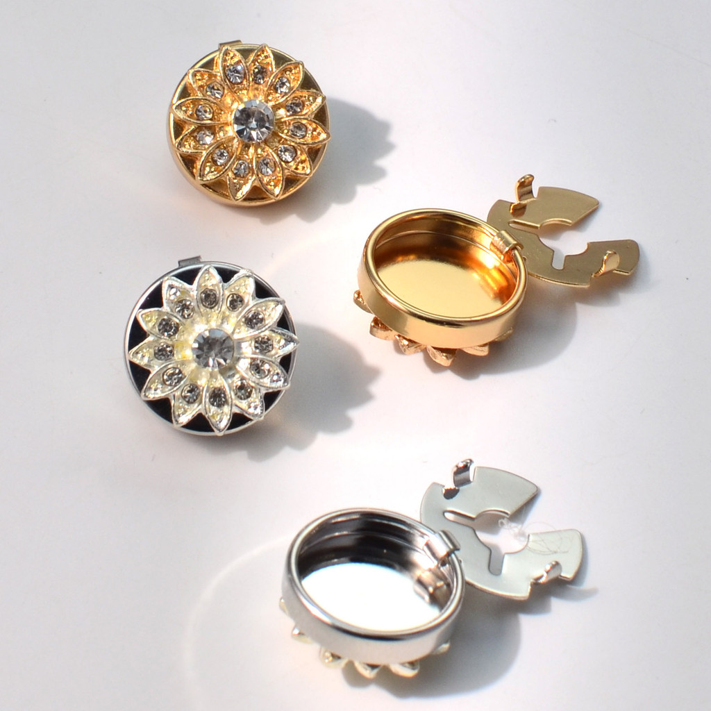 ฝาครอบปุ่ม Rhinestone Cufflinks ยุโรปสไตล์อเมริกันแฟชั่นเสื้อตกแต่ง Cufflinks ปุ่มคอ/ปุ่ม Unisex KVC
