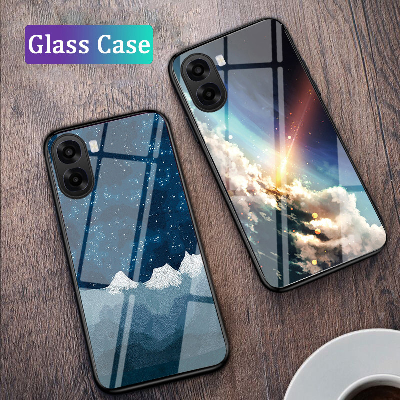 เคสโทรศัพท์สําหรับ OPPO A6T / A6T Pro ปกหลังคู่ Starry Moon Glossy Glass Meteor Start สําหรับ OPPO A