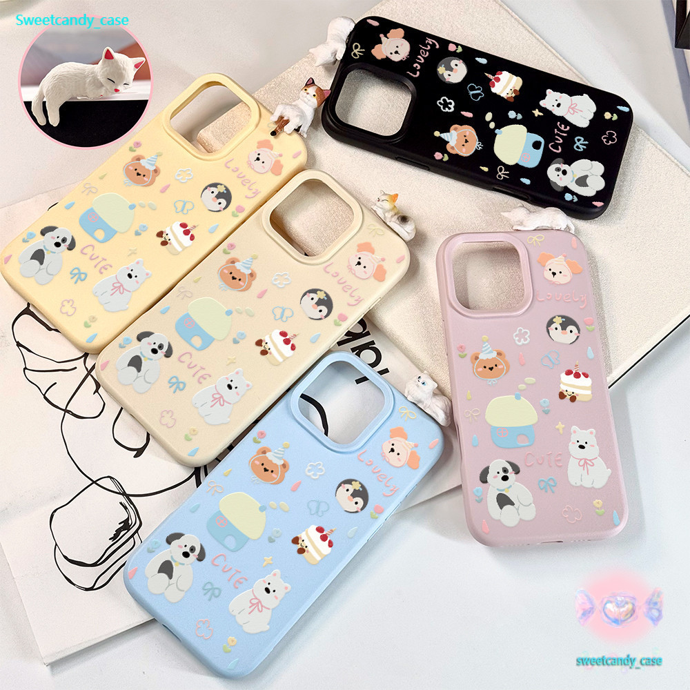 เคสสำหรับไอโฟน11 สต๊อกไทย แอนิมอล โชคดีสนุก เคสมือถือนิ่มซิลิโคน TPUแบบด้าน For IPhone17 13 11 12Pro PROMAX 16 14 15PLUS