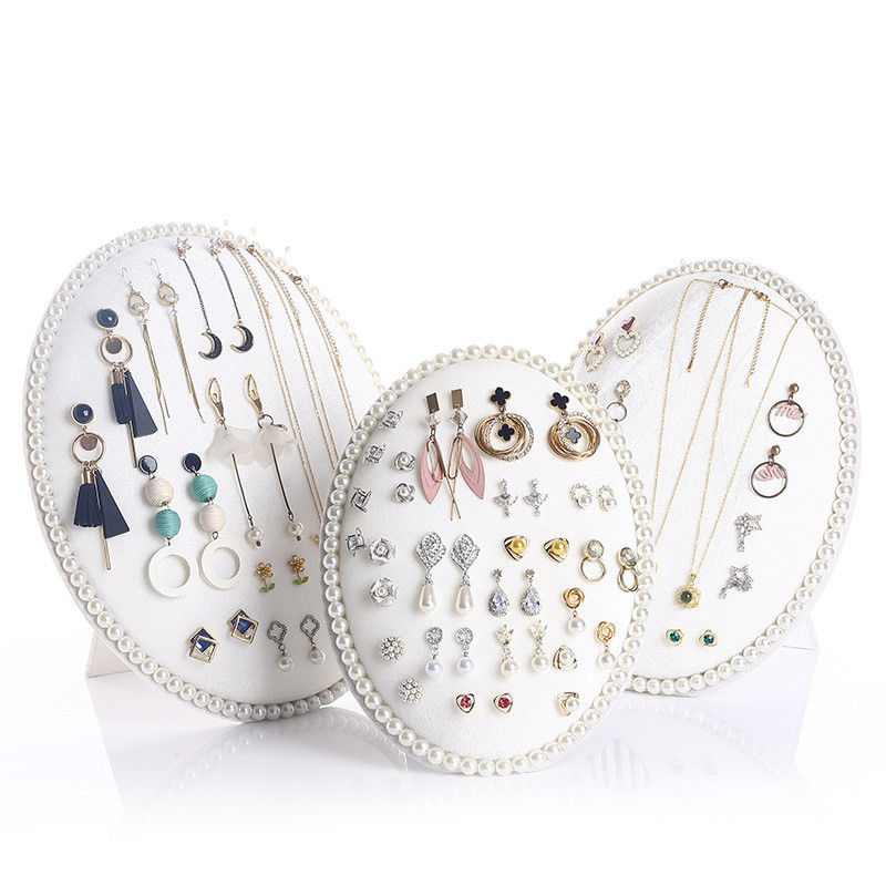 รูปไข่มุกคณะกรรมการต่างหูชั้นวางครัวเรือนแขวนผนังต่างหูการจัดเก็บชั้นวางเครื่องประดับลูกตุ้มสร้อยคอช