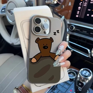 แอปเปิ้ลโทรศัพท์ เคสชินจังหมีง่วงน่ารัก สำหรับ iPhone เคสไอโฟน 13 12 11 PRO MAX X XS MAX 16 15 14 XR 7/8PLUS จัดส่งจากปร