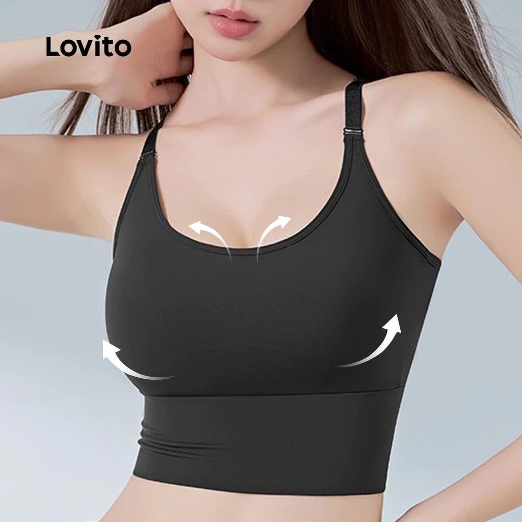 Lovito บราสปอร์ต ระบายอากาศ วิ่ง โยคะ LNA137045 thumbnail 6