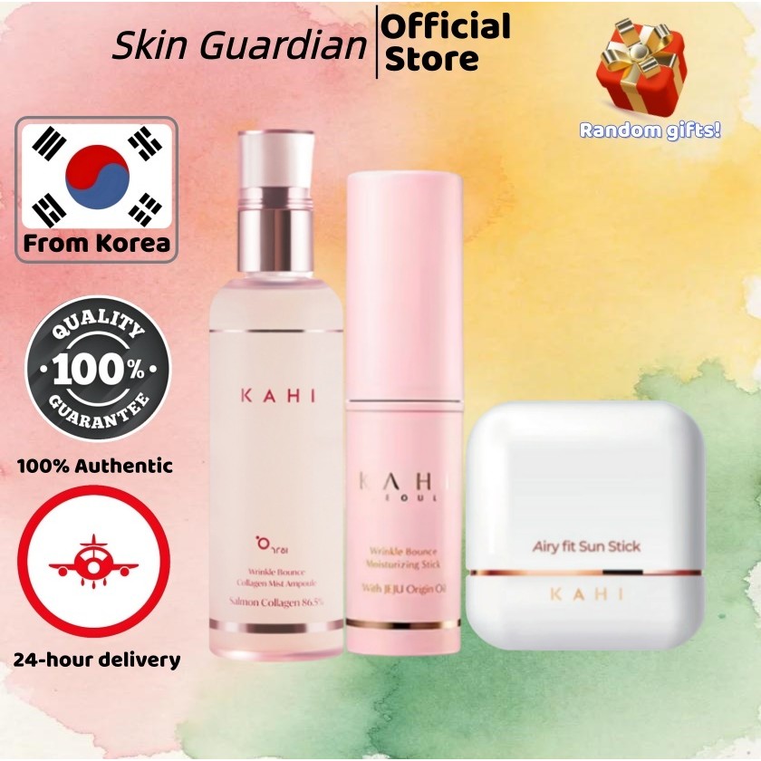 [KAHI] Wrinkle Bounce Multi Balm (9g)/ แอมพูลสเปรย์ยางยืดต่อต้านริ้วรอย (120ml)/Airy Fit Sun Stick 14g