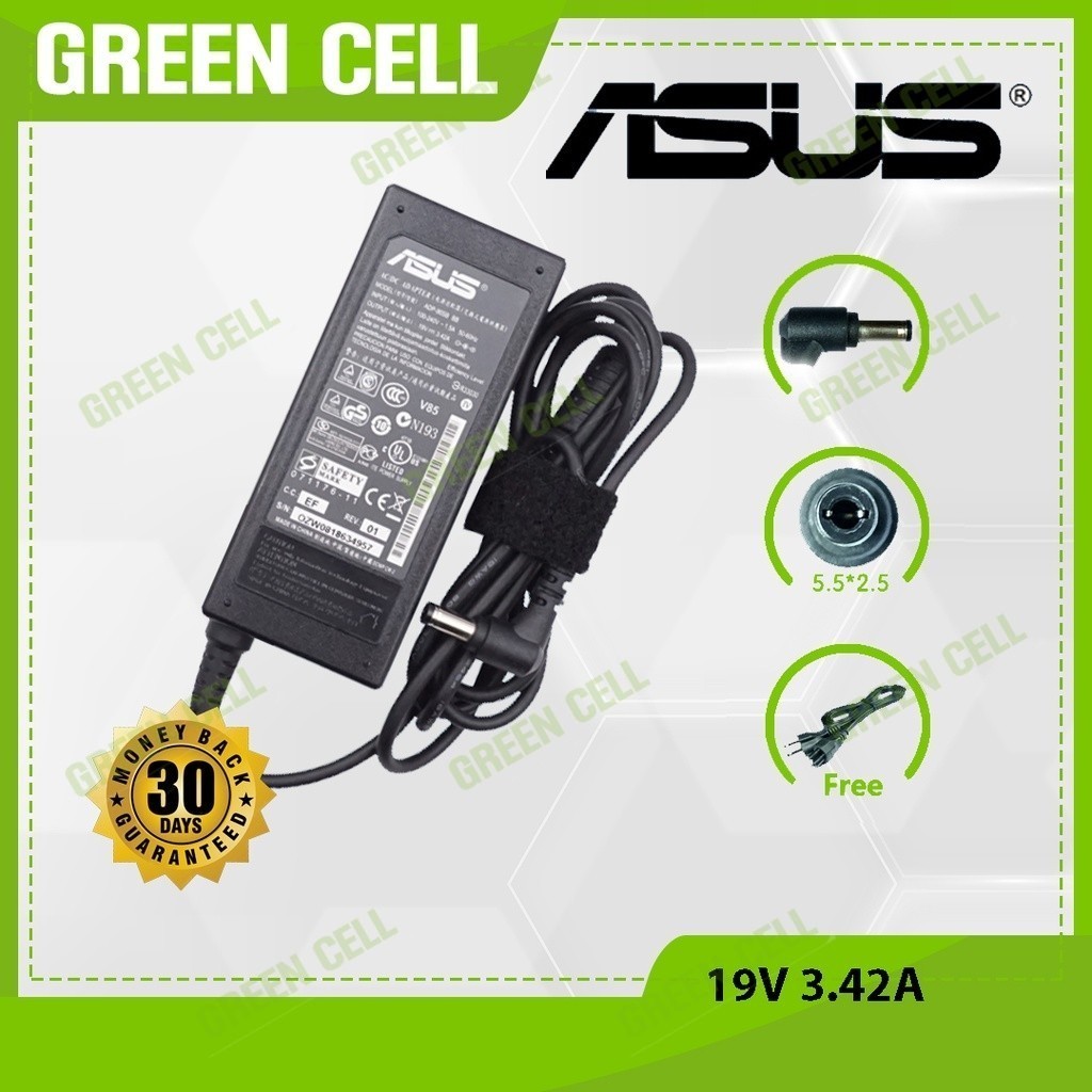 ที่ชาร์จแล็ปท็อป As.us 19V 3.42A สำหรับ A53U A53Z A54 A54C A54H A54HO A54HR A54HY A54L A54LY A550CC 