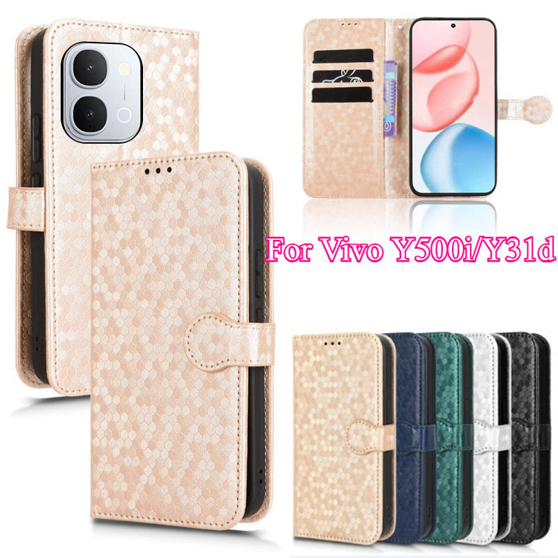 เคสโทรศัพท์สําหรับ Vivo Y500i Y31D Y21D 4G 5G 2026 Flip Casing lanyard Card Bag Business Case Leathe