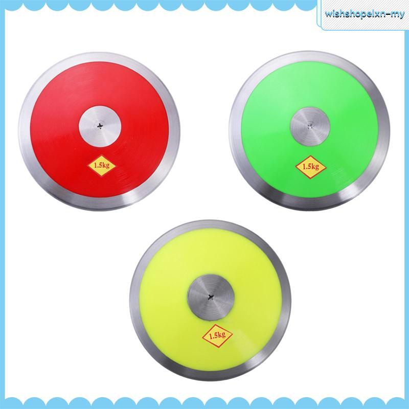 [WishshopelxnMY] อุปกรณ์ฝึกซ้อมฟิตเนส Discus ไนลอน 1.5 กก. ขว้าง Discus พร้อมขอบเหล็กและศูนย์สําหรับ