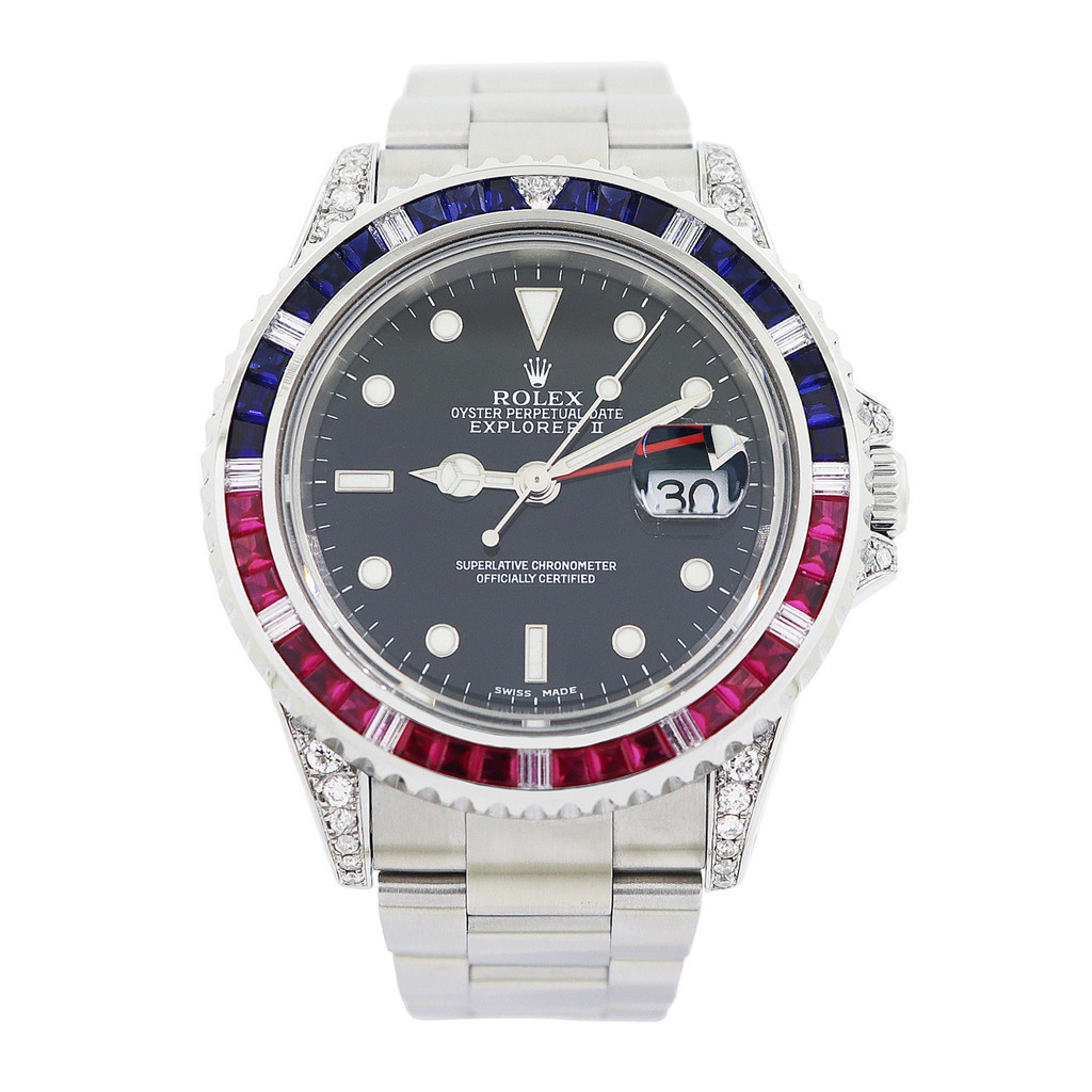 Rolex Rolex Explorer Series 16570 รับประกันนาฬิกาเพชรด้านหลัง การส่งมอบการประเมินค่าครั้งแรก