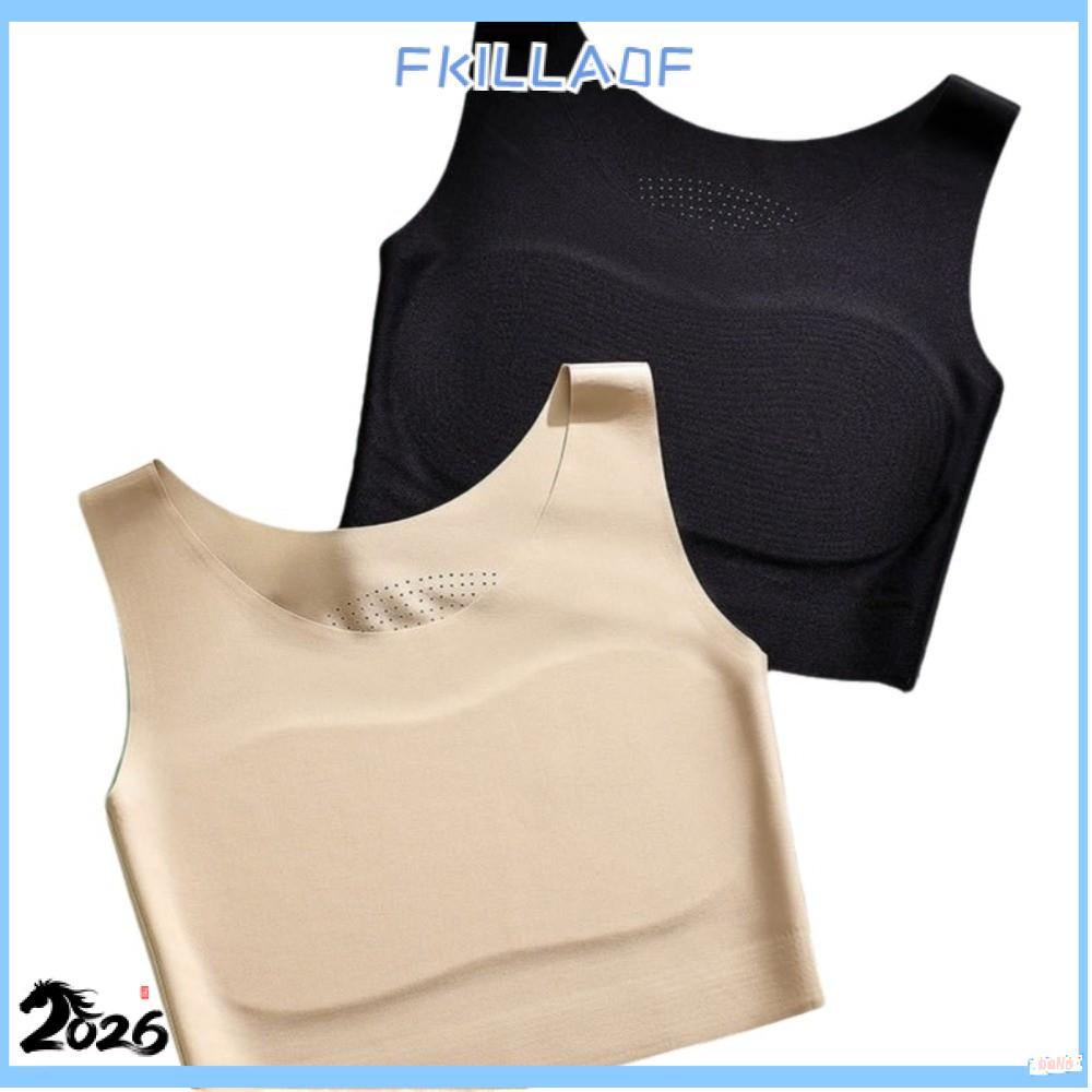 FKILLA0FCR หน้าอกผูกพันชุดชั้นใน, S/M/L/XL/XXL ผ้าไหมน้ําแข็งวัสดุ Liquid Foundation Bra, Anti Bulge